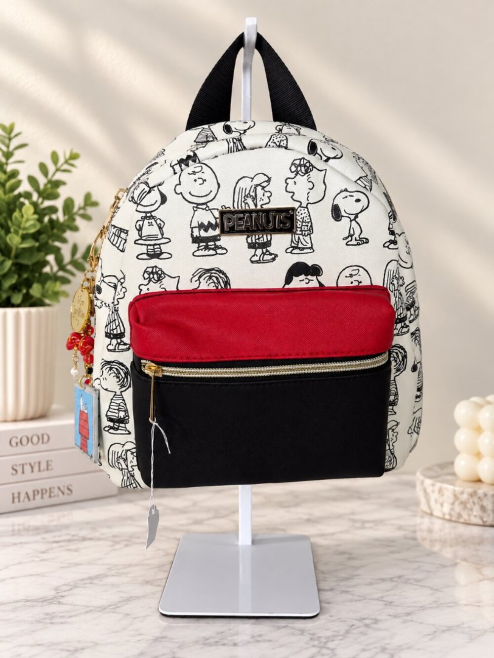Peanuts Snoopy Mini Backpack Bioworld NWT + Pepa by Murr Bag Charm